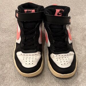 Nike Kids Black and Pink High-Top Sneakers